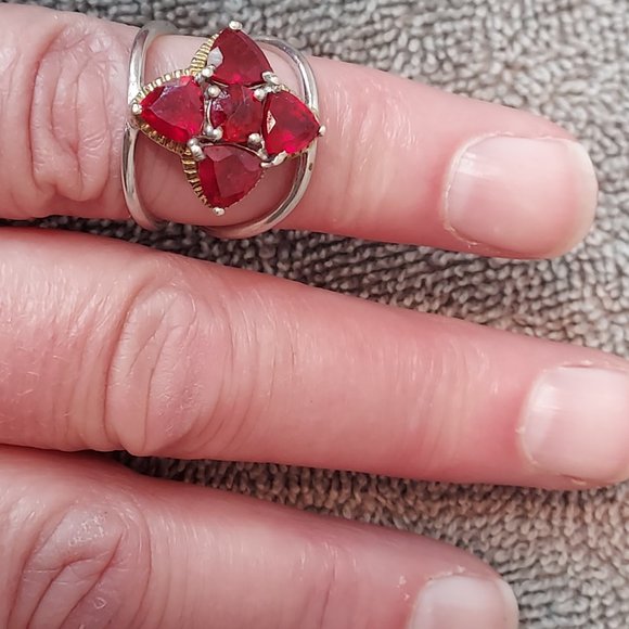 Red ruby star sterling ring by STS - Picture 7 of 7